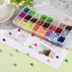 Perles de verre 24 couleurs&nbsp;GLAA-JP0001-12