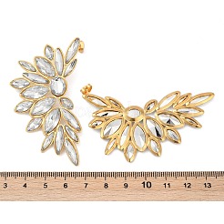 Pendientes de botón de vidrio de acero inoxidable 304 para mujer&nbsp;EJEW-M095-10G-01