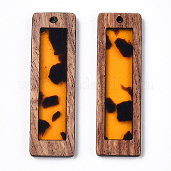 Прозрачные подвески из смолы и дерева&nbsp;WOOD-TADZ0001-03-01