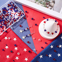 900 шт. 9 стиля тематика День независимости прозрачные гальванизированные стеклянные бусины нити&nbsp;EGLA-SP0001-27