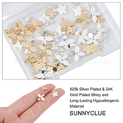 40 шт. двухцветные латунные подвески и 4 шт. четырехцветные латунные соединительные звенья&nbsp;KK-SC0002-49