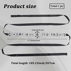 Цветочные хрустальные и монтано-стразовые пояса ручной работы для свадебных платьев&nbsp;AJEW-WH20006-233A-01