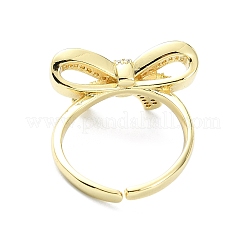 Стойка покрытие латунь микро паве кубический цирконий открытые манжеты кольца&nbsp;RJEW-C076-06B-G