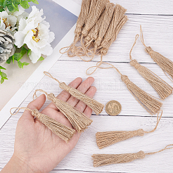 20 borla estilo yute natural&nbsp;AJEW-GF0005-13