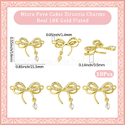 10 шт. подвеска-бантик с покрытием из латуни&nbsp;KK-SC0006-74