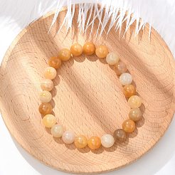 Bracelets extensibles de perles de jade topaze naturelle&nbsp;BJEW-F380-01-B07