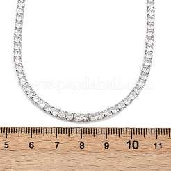 925 collier tennis en argent sterling avec cristaux et zircones cubiques pour femme&nbsp;NJEW-C096-01B-P02