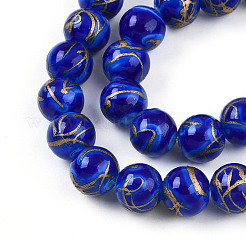 Chapelet de perles en verre baking paint&nbsp;DGLA-N010-10mm-05