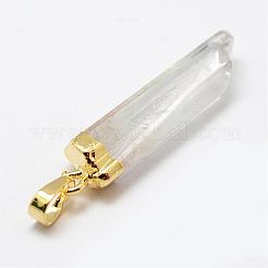 Pendentifs de cristal de quartz naturel&nbsp;G-F463-06G