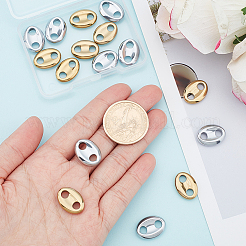 16 шт. 2 цвета вакуумное покрытие PVD немагнитный синтетический гематитовый соединительный брелок&nbsp;G-AR0004-77