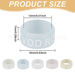 50шт 5-х цветное светящееся силиконовое противоскользящее кольцо&nbsp;SIL-GO0001-23