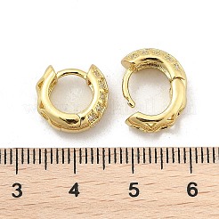 Латунные серьги-кольца из прозрачного кубического циркония&nbsp;EJEW-D311-102G