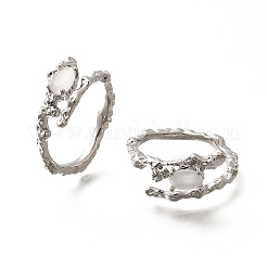 Anelli ovali in ottone con occhio di gatto per le donne&nbsp;RJEW-U042-01P-01