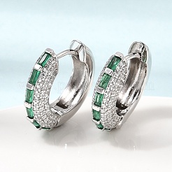 Créoles en laiton avec zircone cubique de micro pave&nbsp;KK-CBA8324-22P-03