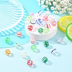 15 шт. круглых прозрачных бусин ручной работы в технике лэмпворк&nbsp;LAMP-YW0004-15