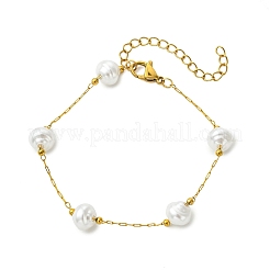 Ovale Gliederarmbänder aus ABS-Kunststoff mit Perlen&nbsp;BJEW-JB14041-01