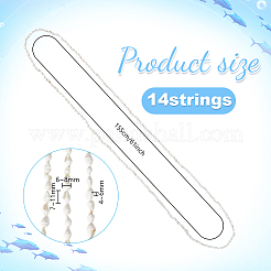 Lunghe collane con perline di conchiglia naturale per donna&nbsp;AJEW-WH0460-131A