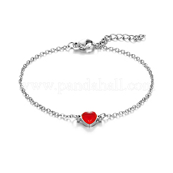 Стильные браслеты из нержавеющей стали с красными сердечками&nbsp;IT4999-1