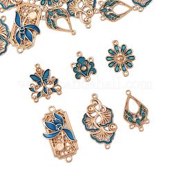 36pcs 6 styles breloques de connecteur en alliage d'émail&nbsp;FIND-FS0004-46C