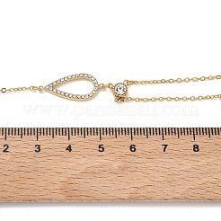 Y-Halsketten mit Anhänger aus Edelstahl 304 und Strassen für Damen&nbsp;NJEW-F375-01G-04