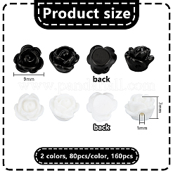 160шт 2 цвета непрозрачных бусин из смолы&nbsp;CRES-PH0001-23