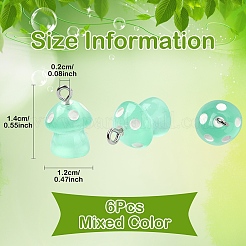 6 шт. светящиеся смоляные подвески-грибы&nbsp;CRES-YW0002-47