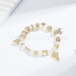 15 Stück 15 Stile Messing Micro Pave Zirkonia Perlen&nbsp;KK-GA0002-52