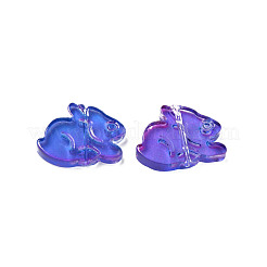 Perle di vetro verniciato a spruzzo trasparente bicolore&nbsp;GLAA-Q092-03-CM