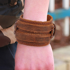 2 bracelet en cordon large en cuir de vachette&nbsp;BJEW-CL0001-63A