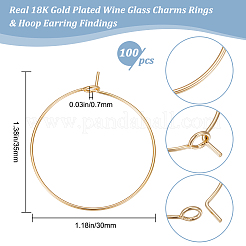 100 шт. 316 хирургическая нержавеющая сталь винные бокалы кольца подвески&nbsp;STAS-BBC0003-17B