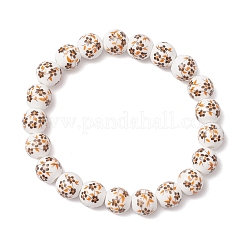Handgefertigte Stretch-Armbänder aus Porzellan-Keramikperlen mit Blumendruck&nbsp;BJEW-JB11910-02