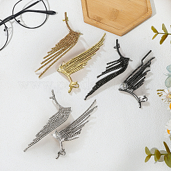 3 пара двухцветных серег-гвоздиков с кисточками из сплава Rhinetosne для женщин&nbsp;EJEW-GO0002-23