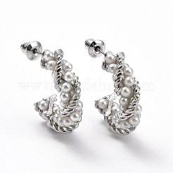 Orecchini a bottone a forma di c&nbsp;EJEW-D277-15P