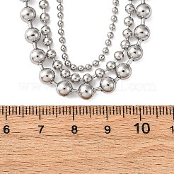Ожерелья из однослойной шариковой цепи из нержавеющей стали 304 для женщин&nbsp;NJEW-M107-04P