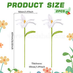 Искусственный цветок из хлопка ручной работы крючком&nbsp;LS-AJEW-WH0009-75C