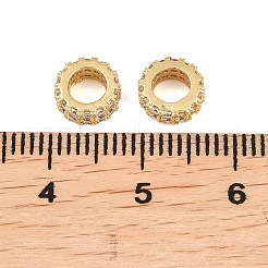 Латунные микро проложить кубического циркония бусы плоский круглый распорку&nbsp;ZIRC-D026-07G