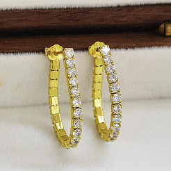 Boucles d'oreilles élégantes en argent s925 avec chaîne en diamant et incrustation de zircon&nbsp;QA6317-1