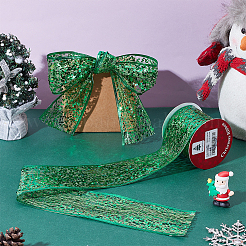 Блестящая полиэстеровая сетчатая лента с пайетками&nbsp;OCOR-WH0082-476