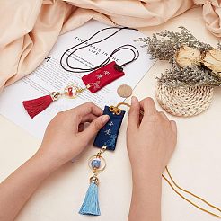 2 шт. 2-х цветная парчовая сумка-подвеска для благословения&nbsp;HJEW-OC0001-07