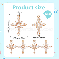 10шт латунные подвески с микропаве и кубическим цирконием&nbsp;KK-PH0014-13