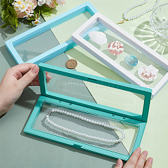6 Stück 3 Farben transparente Dünnschicht-Schmuckdisplayboxen aus Kunststoff&nbsp;CON-NB0002-43