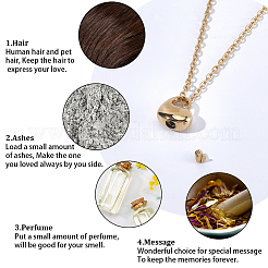 1 pezzo di collana per ceneri con ciondolo a forma di cuore in acciaio inossidabile 304&nbsp;NJEW-CN0001-20G