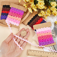 4 carte 2 styles de ruban de bordure à franges ondulées en polyester&nbsp;DIY-GF0009-48E