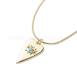 5 Uds. Corazón de circonio cúbico de 5 colores con collares con colgante de mal de ojo con cadenas de serpiente redondas&nbsp;NJEW-JN04086
