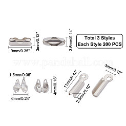 600 set di 3 pezzi di accessori per gioielli in acciaio inossidabile 304&nbsp;STAS-UN0026-62