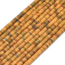 Нити бусин из натуральной желтой океанической яшмы&nbsp;G-P575-B32-4x1mm