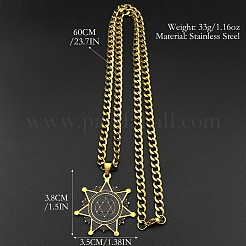Colliers pendentifs étoile noire en acier inoxydable 304 émaillé pour hommes&nbsp;WGCD56C-02