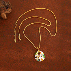 Colliers avec pendentif en alliage d'émail pour femmes&nbsp;WG68034-01