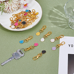 28 шт. 7 стиля подвесных украшений в виде улыбающегося лица из сплава с эмалью&nbsp;HJEW-ME00041