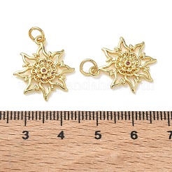 Ciondoli in ottone con micro pavé di zirconi cubici arancioni e rossi&nbsp;KK-T085-17B-G